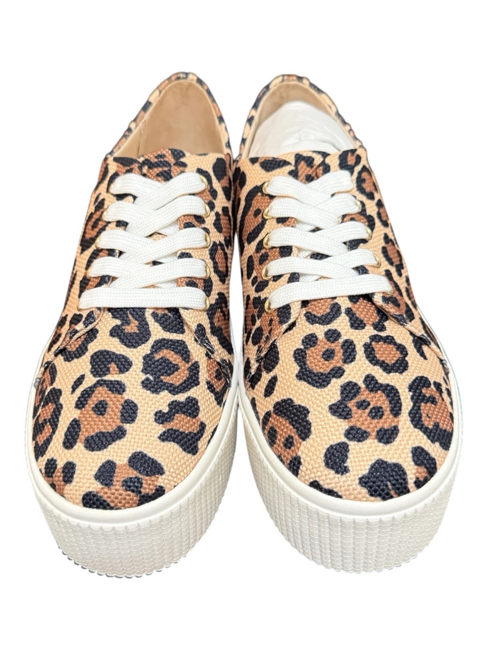 Jessica Simpson JS-EDDA Leopard Print Straw Platform Sneakers | Women’s Size 10M